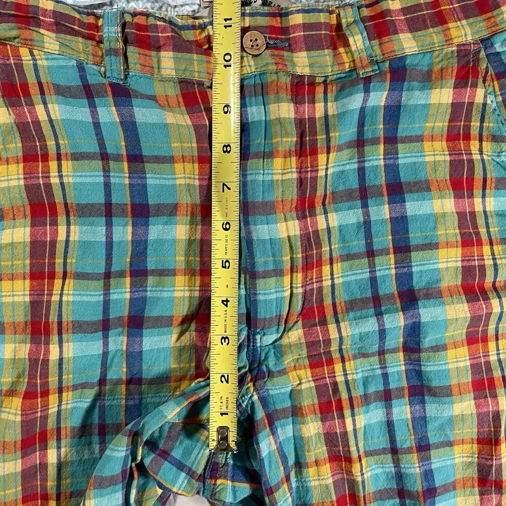 Washed Stoned Beaten Vintage 1946 Plaid Bermuda Shorts Mens Size 38